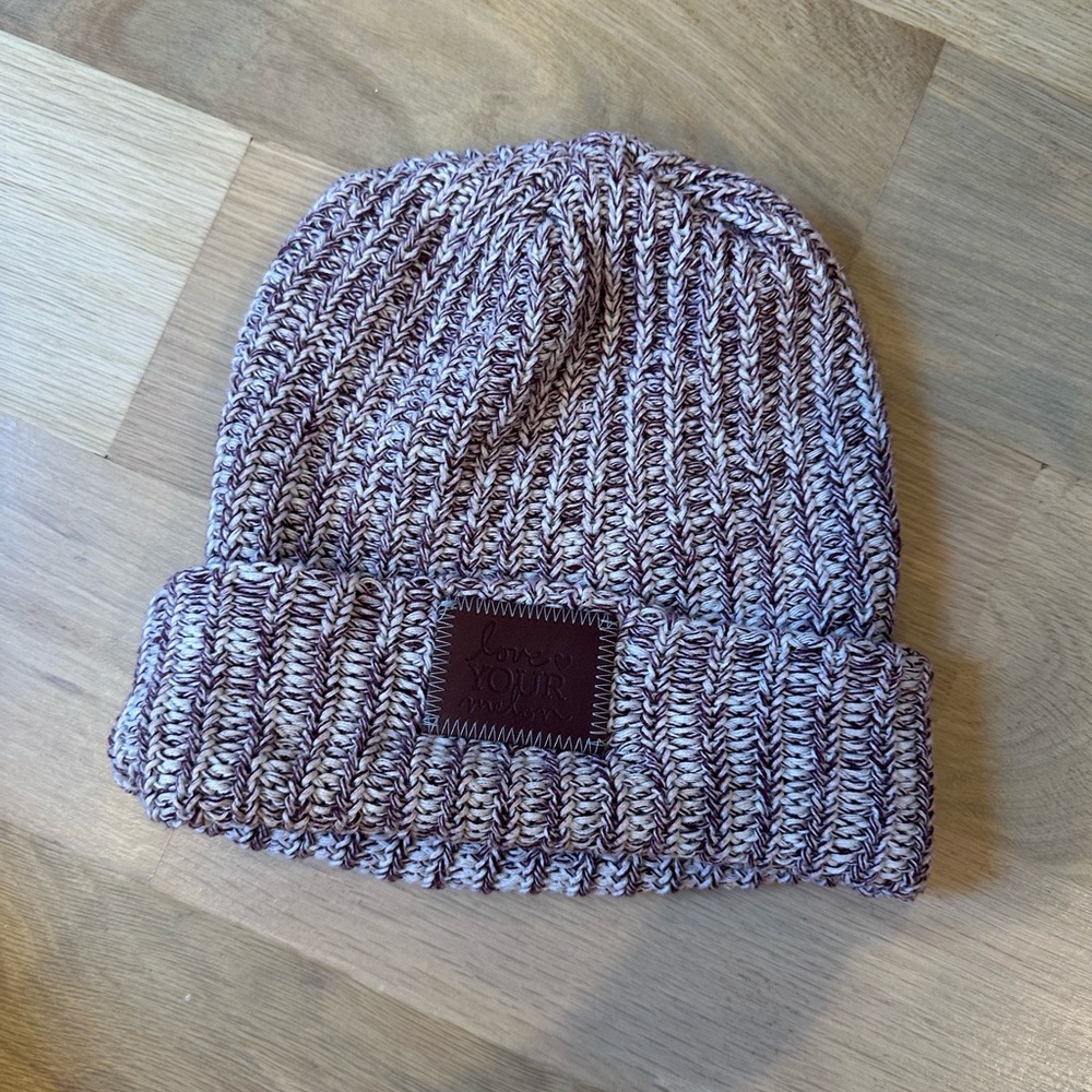 Love Your Melon red knit beanie